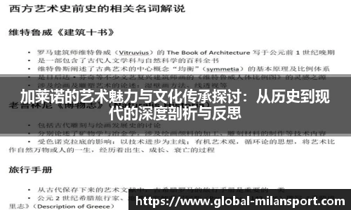 加莱诺的艺术魅力与文化传承探讨：从历史到现代的深度剖析与反思